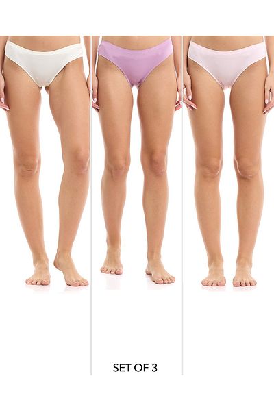 R&B 3 Pack Solid Bikini Briefs