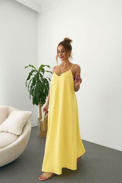 GOOD&DESS Women's Aerobin Fabric Adjustable Strap Long Dress