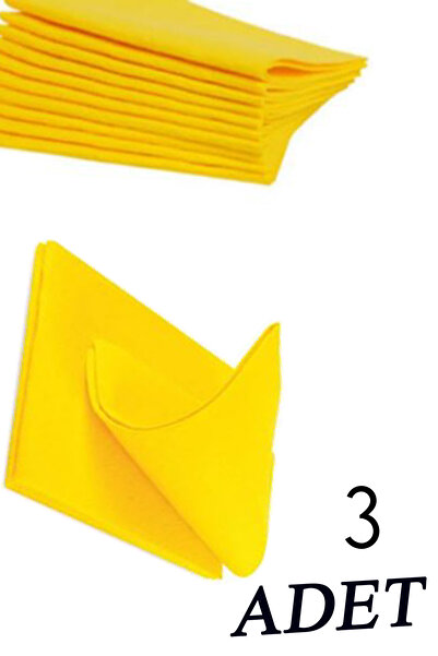 Kent Pazarı 3 Adet Sarı Mutfak Bezi 30×35 cm – Genel Temizlik Bezi
