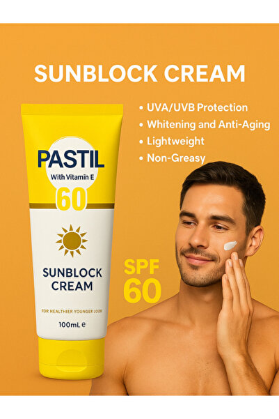 PASTIL Sunblock Cream SPF 60 in a Paste with Vitamin E, UVA and UVB Protection, 100 ml