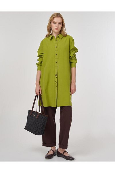 Kayra Punto Stitched Rayon Tunic Golden Lime