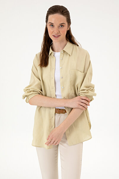 U.S. Polo Assn. Women's Light Khaki Long Sleeve Shirt 50299794-Vr183