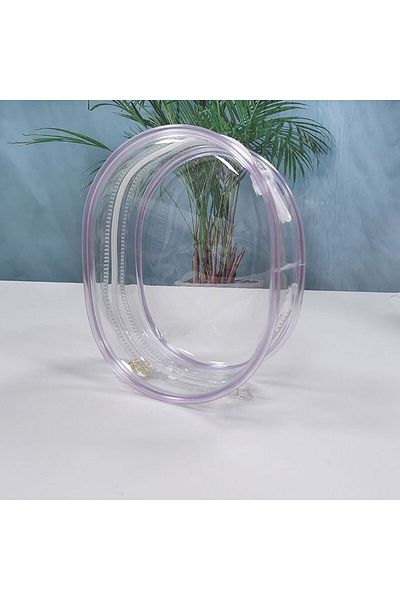 Choice purple PVC Transparent Clear Storage Case Bag Decoration Mini Doll Display Box Outdoor Bag Gift 10cm