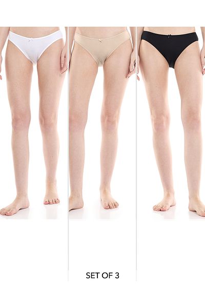 R&B Pack of 3 Solid Bikini Briefs