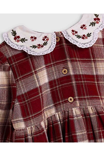 R&B Plaid Fit and Flare Dress with Puff Sleeves