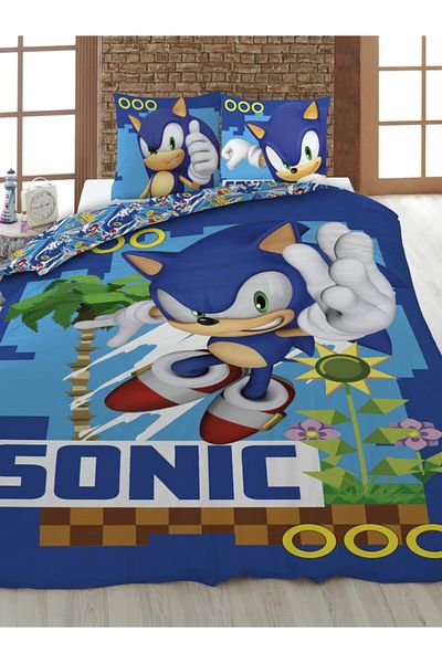 Sonic the Hedgehog Coin Chase the Hedgehog Bedding Set 140×200cm, 70×90 cm