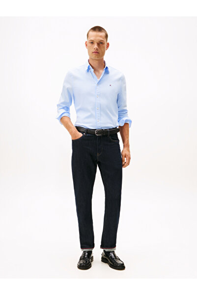 Tommy Hilfiger Tommy Hilfiger Men Sweet Blue Long Sleeve Slim Fit Yarn Dyed Dobby Shirt