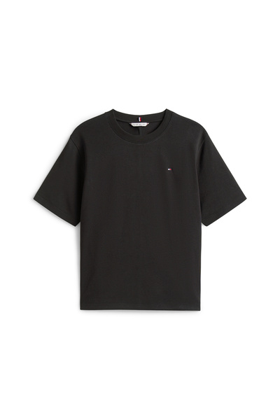 Tommy Hilfiger Tommy Hilfiger Women Black Short Sleeve Crew Neck Modern Interlock Box T-Shirt