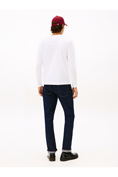 Tommy Hilfiger Tommy Hilfiger Men White Long Sleeve Crew Neck Logo Regular Fit T-Shirt