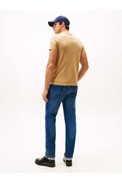 Tommy Hilfiger Tommy Hilfiger Men Timeless Camel Short Sleeve Crew Neck Logo Regular Fit T-Shirt