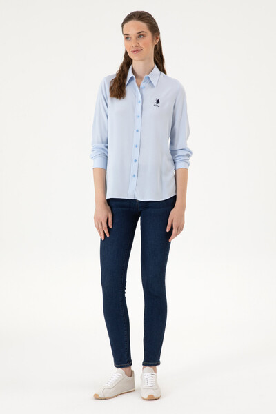 U.S. Polo Assn. Kadın Açık Mavi Uzun Kollu Gömlek 50316429-VR003