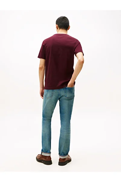 Tommy Hilfiger Men Deep Burgundy Short Sleeve Crew Neck Patch Pocket T-Shirt
