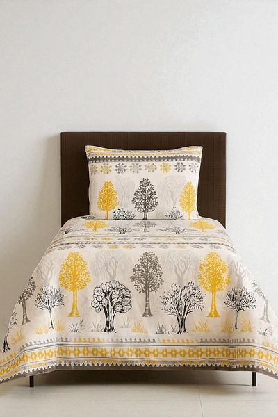 MixCotton Home Single Duvet Cover Set Cotton Fabric Fitted Sheet + Duvet Cover + 1 Pillowcase