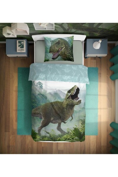Dinosaur T-Rex Forest Bedding Set 140×200cm, 70×90 cm