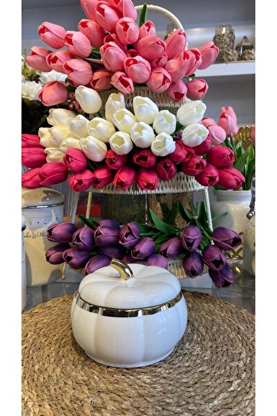 home nuria ACAR Tansy Πορσελάνινο Πολυτελές Λευκό Διακοσμητικό Μπολ Κολοκύθας...