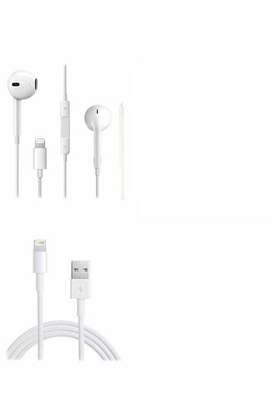 Generic 2-In-1 Handsfree With Lightning Cable For iPhone White