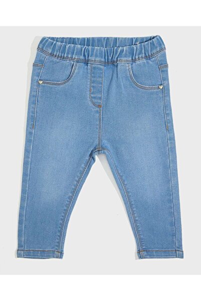 R&B بنطال جينز بقصة ضيقة باهتة مع رباط خصر