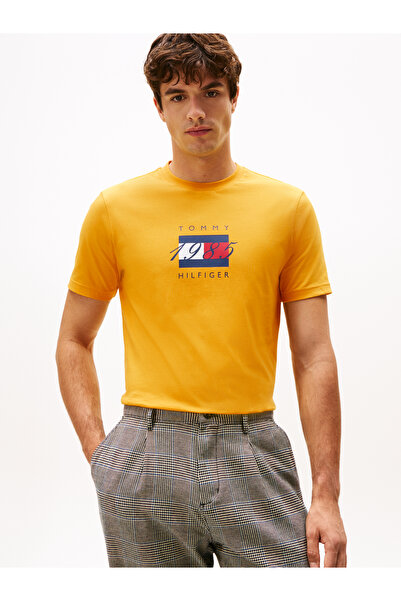 Tommy Hilfiger Tommy Hilfiger Men Countryside Yellow Short Sleeve Crew Neck L...