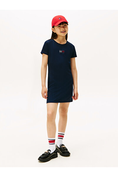 Tommy Hilfiger Girls Dark Night Navy Straight Punto Dress
