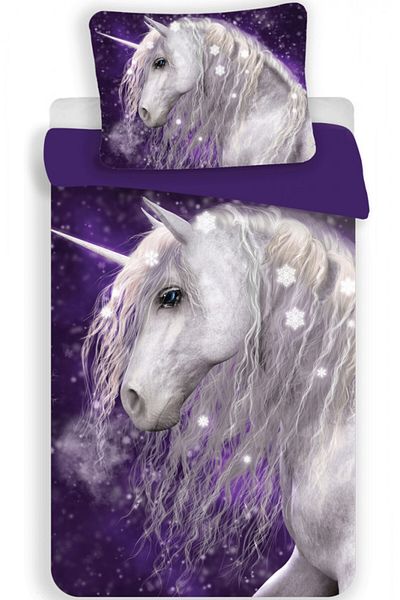 UNICORN Purple bedding set 140×200cm, 70×90 cm