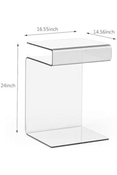 Slasa Transparent Acrylic Side Table S-Shaped by