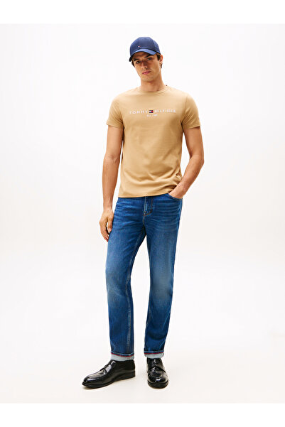 Tommy Hilfiger Tommy Hilfiger Men Timeless Camel Short Sleeve Crew Neck Logo Regular Fit T-Shirt