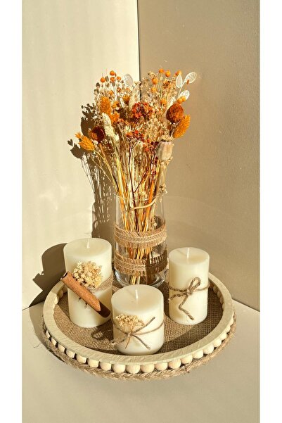 HomeAlışveriş Baton mum seti tepsili 5 li set