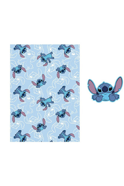 Stitch Disney Lilo and On The Belly fleece blanket and shaped pillow set