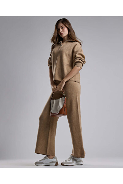 R&B بنطلون محبوك ذو ملمس خصر مطاطي