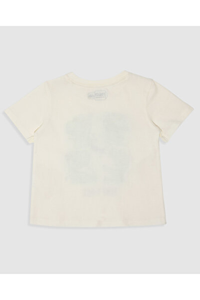 R&B Graphic Print T-Shirt with Crew Neck and Short Sleeves