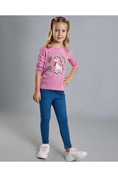 R&B بنطال جينز مغسول مع خصر مطاطي