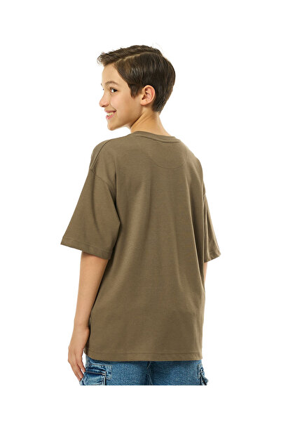 R&B Solid Oversized T-Shirt with Crew Neck and Short Sleeves