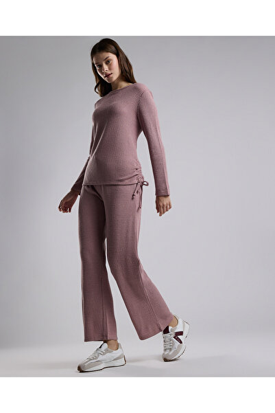 R&B بنطلون صالة مضلع مع خصر برباط