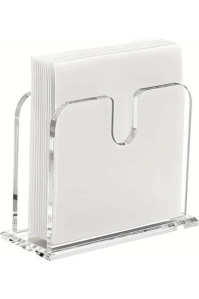 Slasa Acrylic Napkin Holder by - 18 × 13 × 6 cm Transparent Vertical Table Organizer