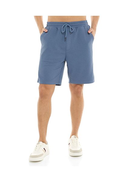 R&B Waffle Textured Shorts with Drawstring Waist