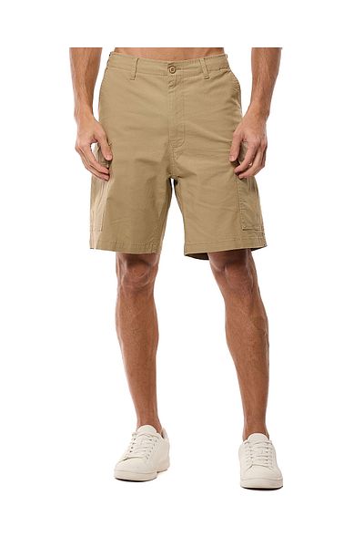 R&B Solid Cargo Shorts with Button Closure