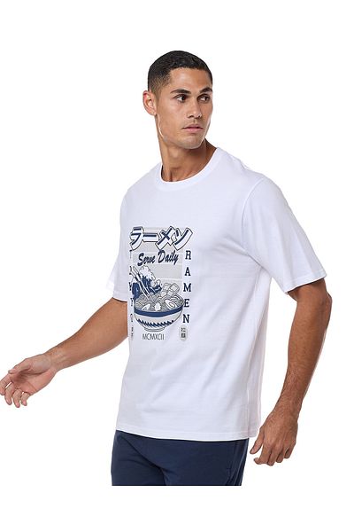 R&B Graphic Print T-Shirt With Crew Neck And Short Sleeves