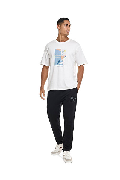 R&B Printed T-Shirt with Crew Neck and Short Sleeves