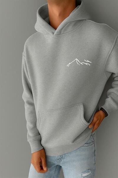 DM DOLCE MORE سترة رياضية مطبوعة بنقشة جبلية من القطن الممشط بثلاثة خيوط