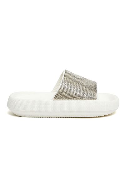 R&B Embellished Platform Slides
