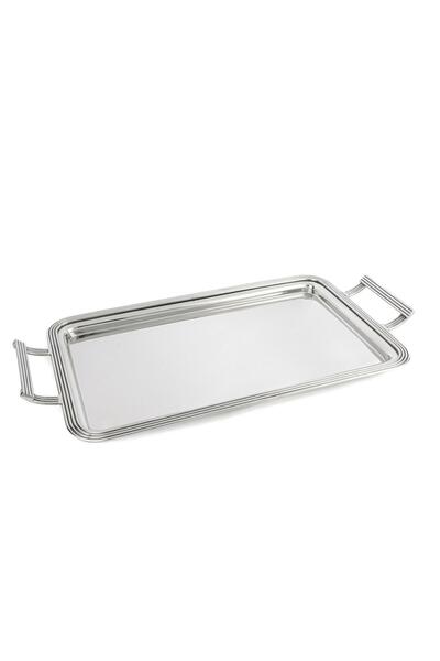 Mikasa Moor Silver Metal Tray with Vertical Handles 55X29Cm