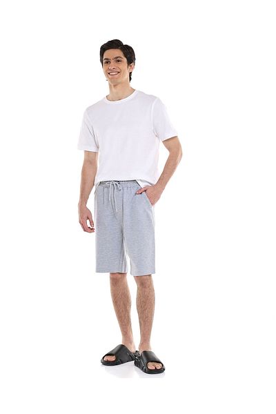 R&B Ribbed Sleep Shorts with Drawstring Waist