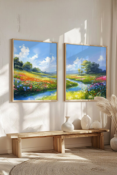 STARYUNA Set de pictură cu efect de pictură în ulei cu cadru din lemn, cu ved...