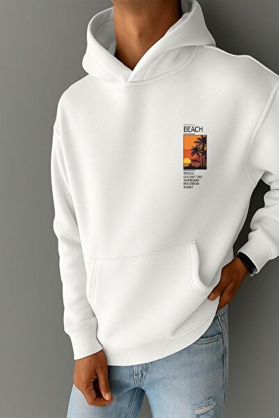 BENROMA Hanorac din bumbac pieptănat cu 3 fire, cu imprimeu SUNSET