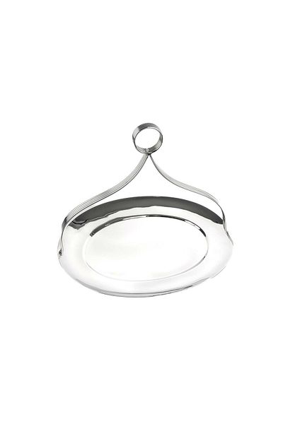 Mikasa Moor Silver Oval Metal Tray with Handles 38X28X30Cm