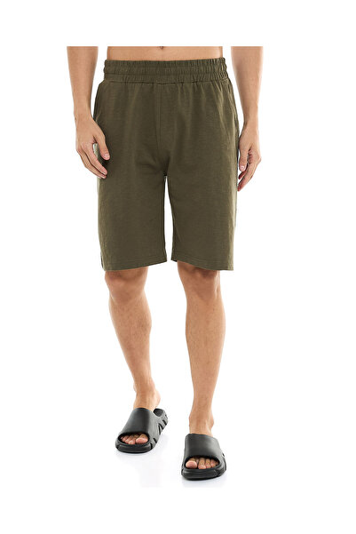 R&B Solid Lounge Shorts with Elastic Waist