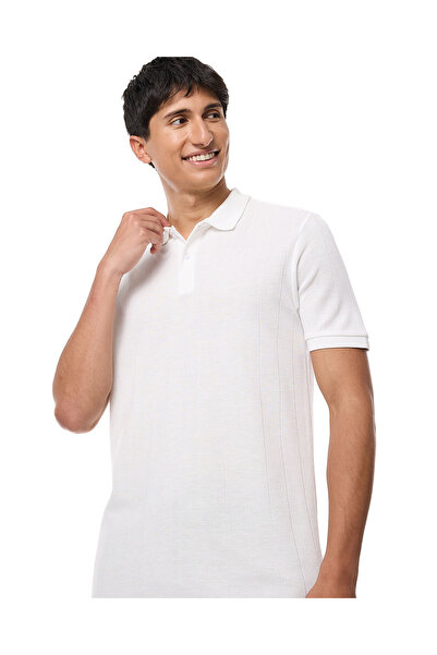 R&B Knitted Polo T-Shirt with Short Sleeves