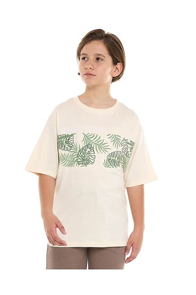 R&B Printed T-Shirt with Crew Neck and Short Sleeves