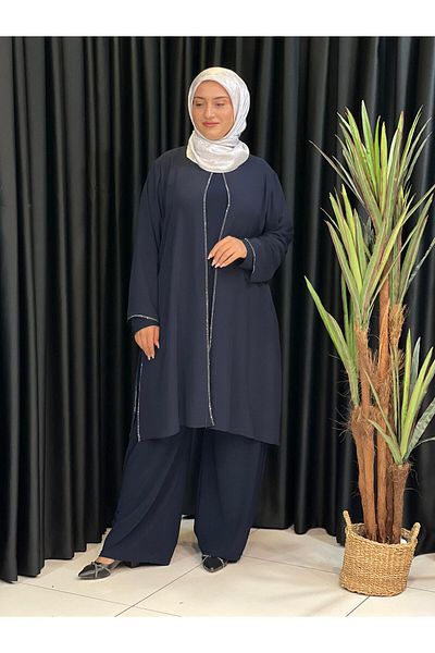 Butik büyük beden Stone Front Set
