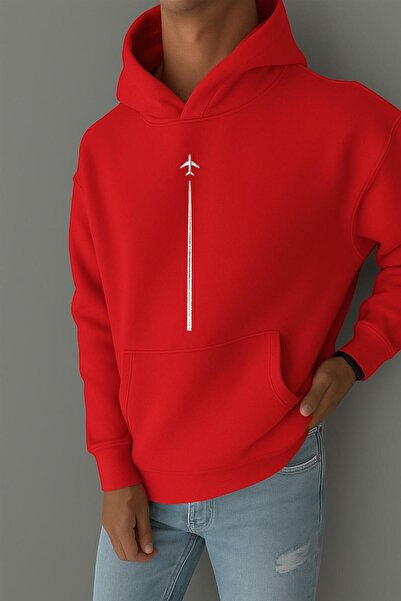 E-ROMA سترة رياضية مطبوعة بتصميم طائرة مصنوعة من القطن الممشط بثلاث خيوط